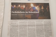 Dezember 2018 Fackelschein im Rebenland